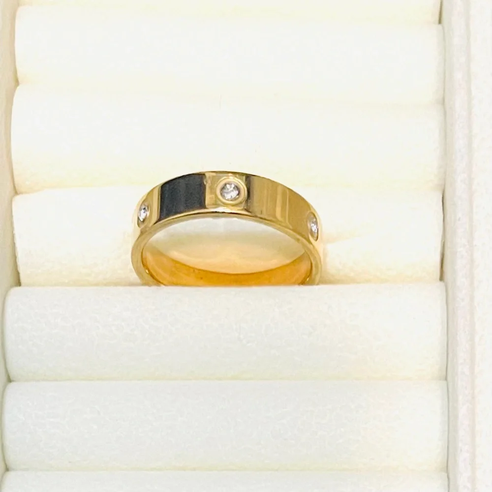 Unisex Love Ring Designer Inspired Band 18K Gold Filled